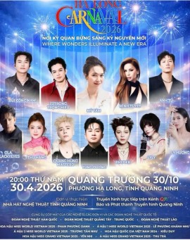 HẠ LONG CARNAVAL 2026 - 20H - THỨ NĂM - 30.04.2026: ĐẠI TIỆC ÁNH SÁNG – ÂM NHẠC MỞ MÀN MÙA DU LỊCH HÈ QUẢNG NINH